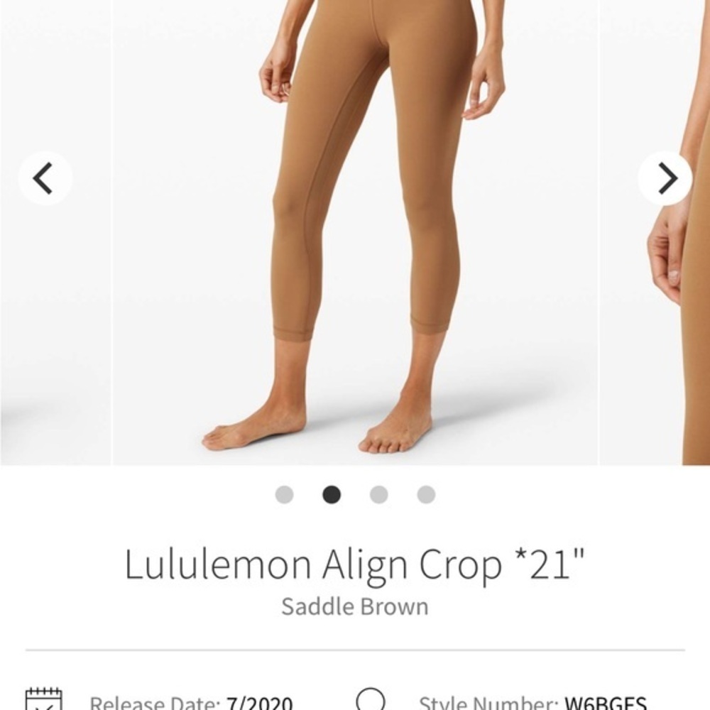 Lululemon Athletica Saddle Brown Align Crop Leggings